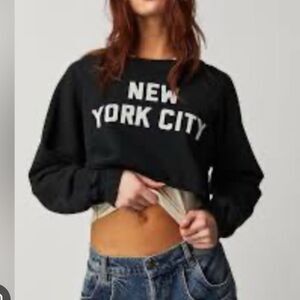New York City crop sweat shirt FREE PEOPLE X RETRO BRAND #19